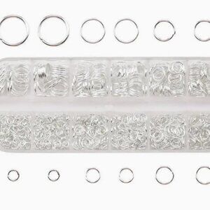 Silver Mixed Size Jump Ring Set 4mm 5mm 6mm 7mm 8mm 10mm. 60 Grams.